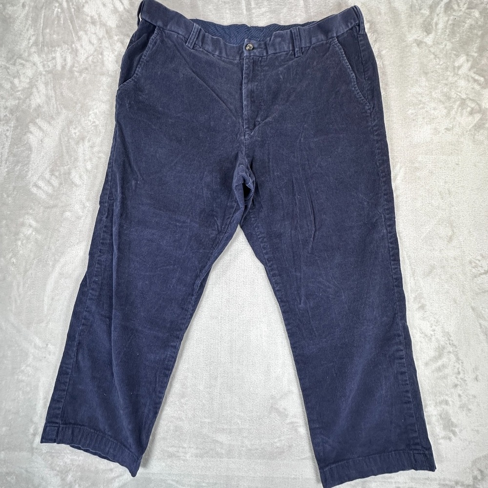 Croft & Barrow Corduroy Chino Pants Mens 40x29 Navy Blue Cotton Stretch Trousers